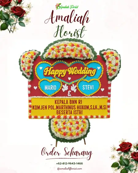 Papan Bunga Pernikahan Soklat